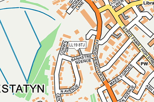 LL19 8TJ map - OS OpenMap – Local (Ordnance Survey)
