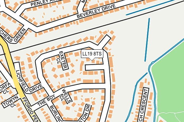 LL19 8TS map - OS OpenMap – Local (Ordnance Survey)
