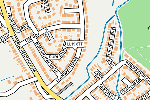 LL19 8TT map - OS OpenMap – Local (Ordnance Survey)