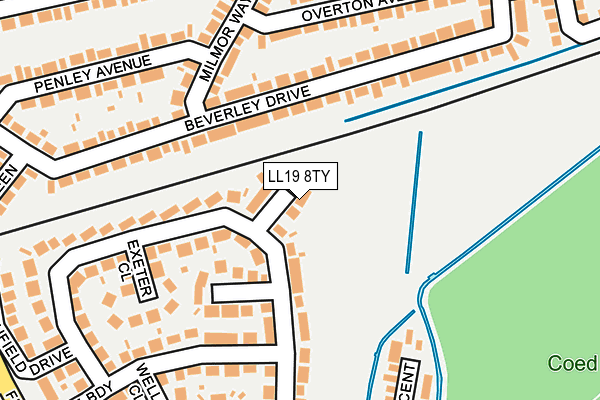 LL19 8TY map - OS OpenMap – Local (Ordnance Survey)