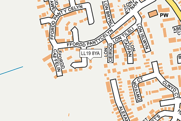 LL19 8YA map - OS OpenMap – Local (Ordnance Survey)