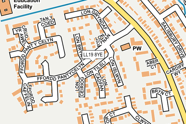 LL19 8YE map - OS OpenMap – Local (Ordnance Survey)