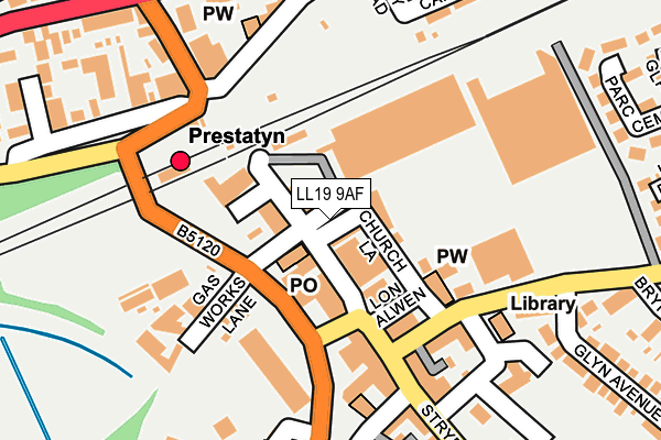 LL19 9AF map - OS OpenMap – Local (Ordnance Survey)