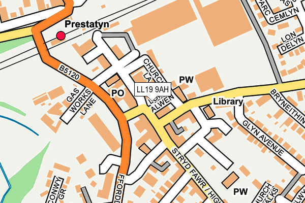 LL19 9AH map - OS OpenMap – Local (Ordnance Survey)