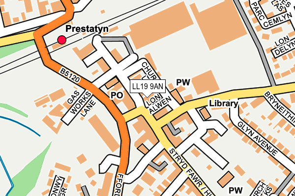 LL19 9AN map - OS OpenMap – Local (Ordnance Survey)