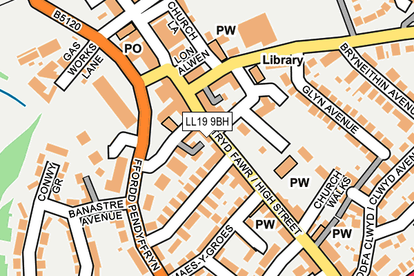 LL19 9BH map - OS OpenMap – Local (Ordnance Survey)