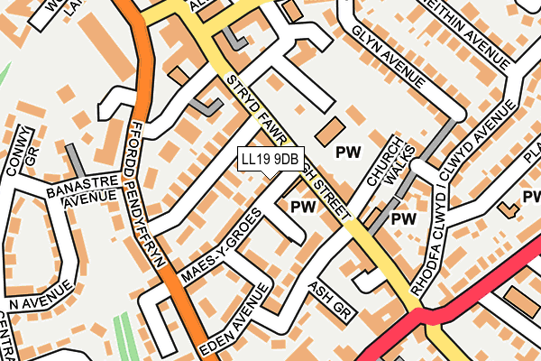 LL19 9DB map - OS OpenMap – Local (Ordnance Survey)