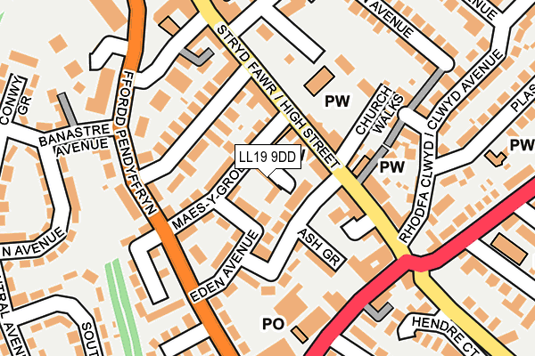 LL19 9DD map - OS OpenMap – Local (Ordnance Survey)