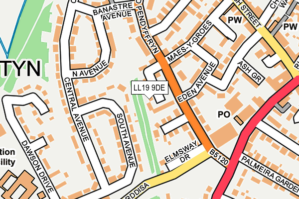 LL19 9DE map - OS OpenMap – Local (Ordnance Survey)