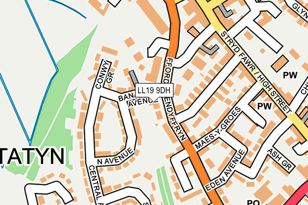 LL19 9DH map - OS OpenMap – Local (Ordnance Survey)