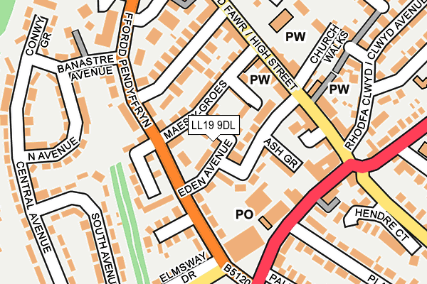 LL19 9DL map - OS OpenMap – Local (Ordnance Survey)