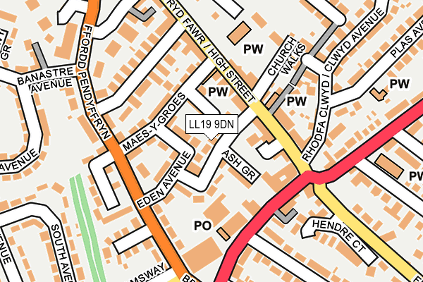 LL19 9DN map - OS OpenMap – Local (Ordnance Survey)