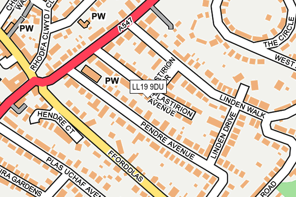 LL19 9DU map - OS OpenMap – Local (Ordnance Survey)