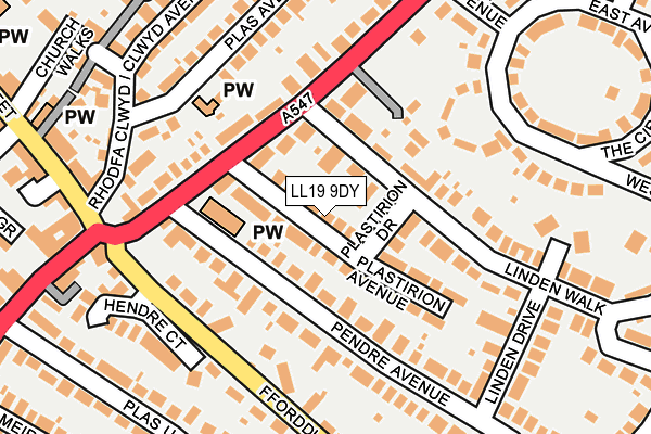 LL19 9DY map - OS OpenMap – Local (Ordnance Survey)