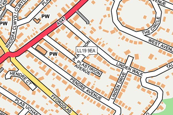 LL19 9EA map - OS OpenMap – Local (Ordnance Survey)