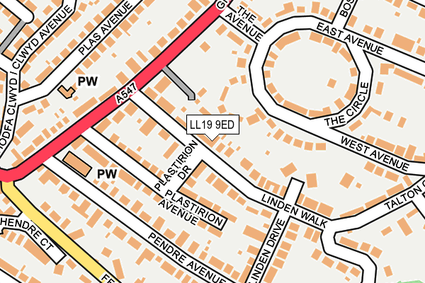 LL19 9ED map - OS OpenMap – Local (Ordnance Survey)