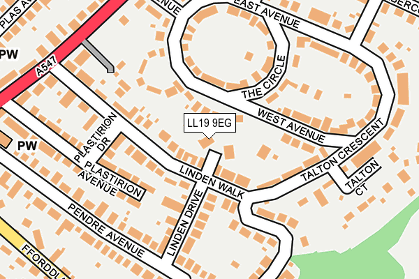 LL19 9EG map - OS OpenMap – Local (Ordnance Survey)
