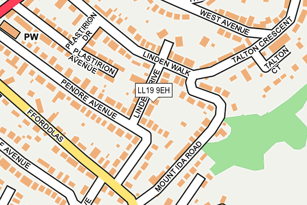 LL19 9EH map - OS OpenMap – Local (Ordnance Survey)