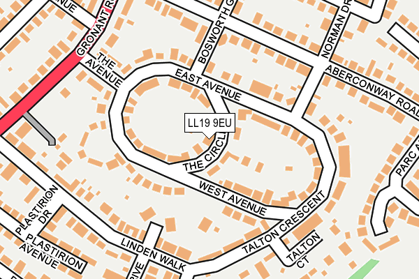 LL19 9EU map - OS OpenMap – Local (Ordnance Survey)