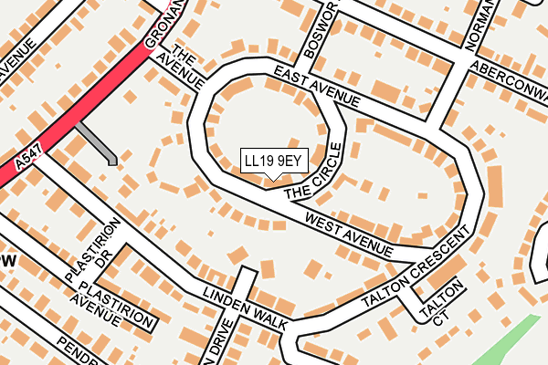 LL19 9EY map - OS OpenMap – Local (Ordnance Survey)