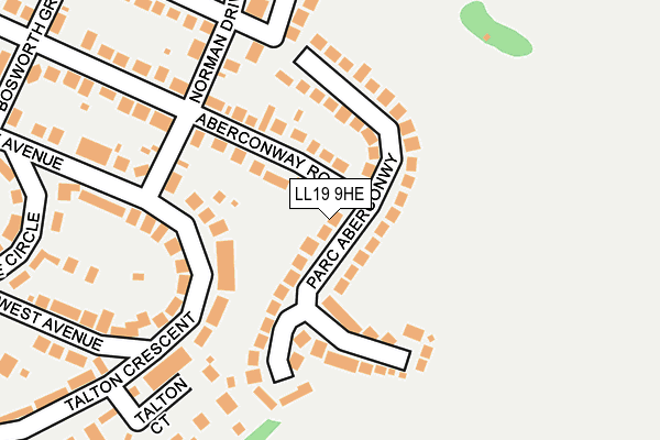 LL19 9HE map - OS OpenMap – Local (Ordnance Survey)