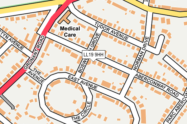 LL19 9HH map - OS OpenMap – Local (Ordnance Survey)