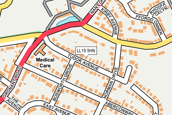 LL19 9HN map - OS OpenMap – Local (Ordnance Survey)
