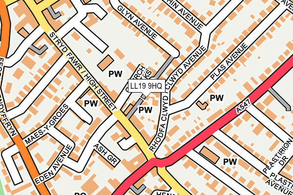 LL19 9HQ map - OS OpenMap – Local (Ordnance Survey)