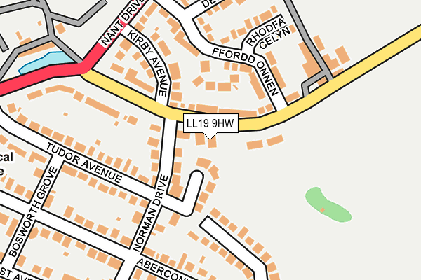 LL19 9HW map - OS OpenMap – Local (Ordnance Survey)
