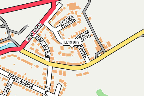 LL19 9HY map - OS OpenMap – Local (Ordnance Survey)