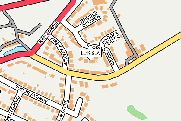 LL19 9LA map - OS OpenMap – Local (Ordnance Survey)