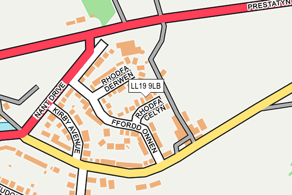 LL19 9LB map - OS OpenMap – Local (Ordnance Survey)