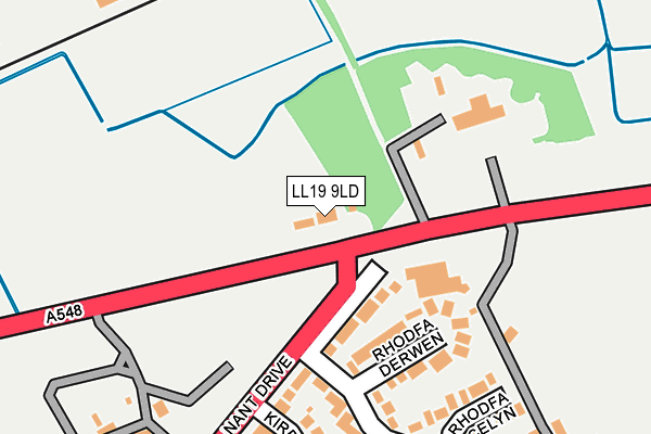 LL19 9LD map - OS OpenMap – Local (Ordnance Survey)
