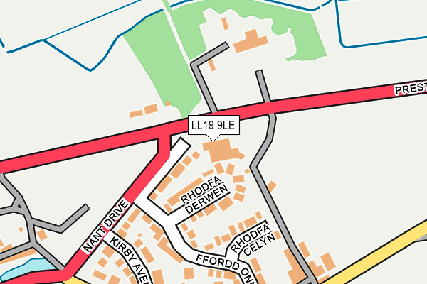 LL19 9LE map - OS OpenMap – Local (Ordnance Survey)