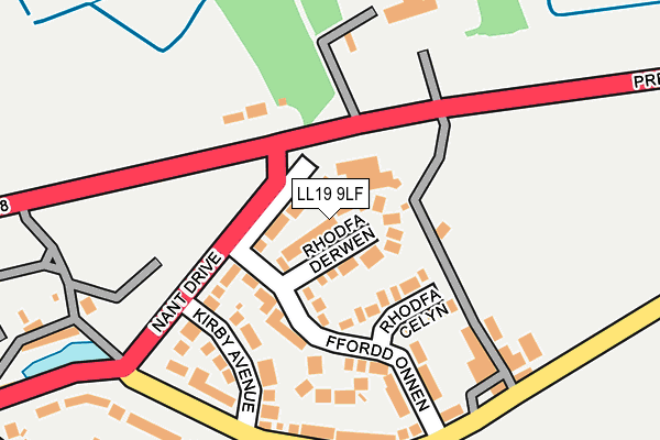LL19 9LF map - OS OpenMap – Local (Ordnance Survey)
