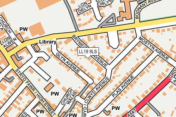 LL19 9LS map - OS OpenMap – Local (Ordnance Survey)