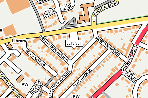 LL19 9LT map - OS OpenMap – Local (Ordnance Survey)