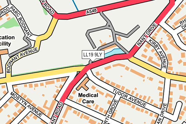 LL19 9LY map - OS OpenMap – Local (Ordnance Survey)