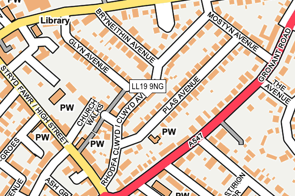 LL19 9NG map - OS OpenMap – Local (Ordnance Survey)