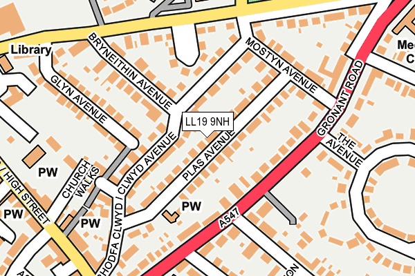 LL19 9NH map - OS OpenMap – Local (Ordnance Survey)