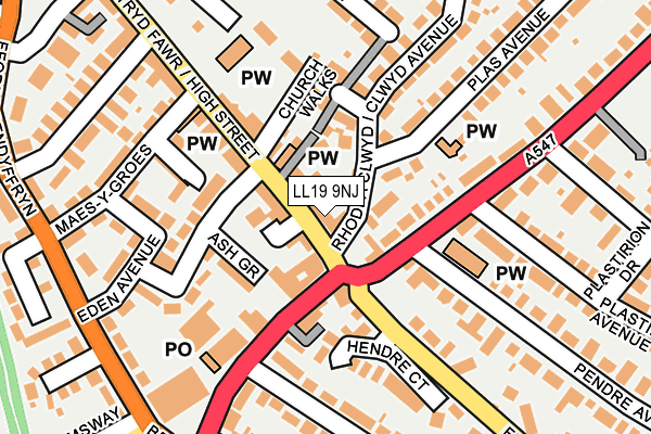 LL19 9NJ map - OS OpenMap – Local (Ordnance Survey)