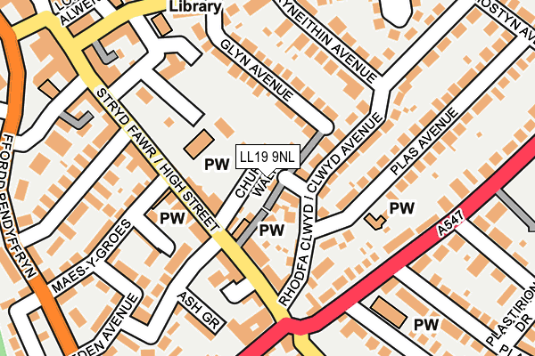 LL19 9NL map - OS OpenMap – Local (Ordnance Survey)