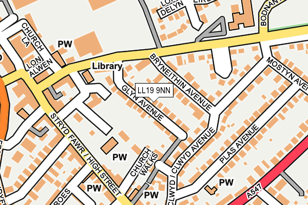 LL19 9NN map - OS OpenMap – Local (Ordnance Survey)