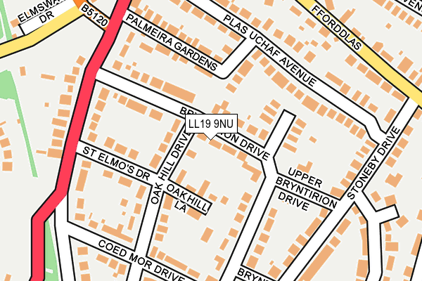 LL19 9NU map - OS OpenMap – Local (Ordnance Survey)