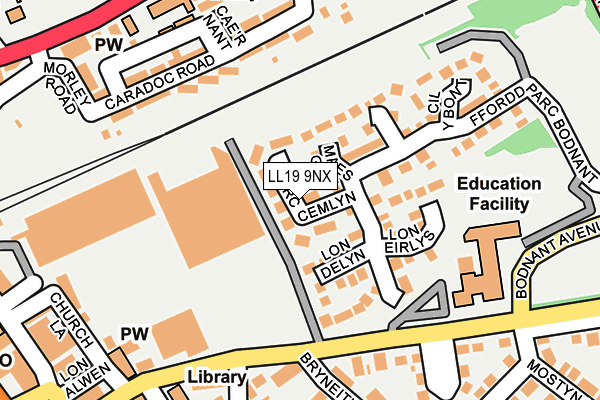LL19 9NX map - OS OpenMap – Local (Ordnance Survey)