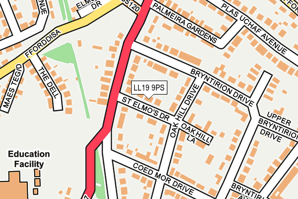 LL19 9PS map - OS OpenMap – Local (Ordnance Survey)