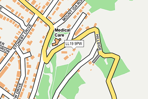LL19 9PW map - OS OpenMap – Local (Ordnance Survey)