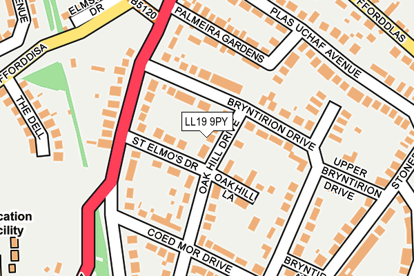 LL19 9PY map - OS OpenMap – Local (Ordnance Survey)