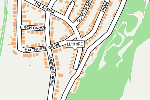 LL19 9RE map - OS OpenMap – Local (Ordnance Survey)