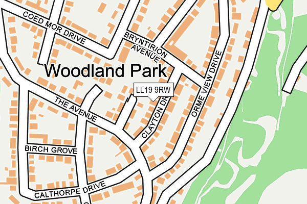 LL19 9RW map - OS OpenMap – Local (Ordnance Survey)